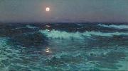 Lionel Walden Moonlight, oil painting by Lionel Walden, Germany oil painting artist